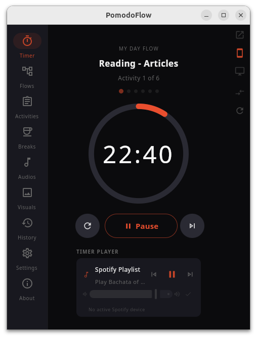 PomodoFlow compact mode